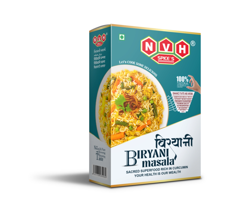 "NVH Spices Biryani Masala Powder - A fragrant blend to elevate your biryani with rich and authentic flavors."