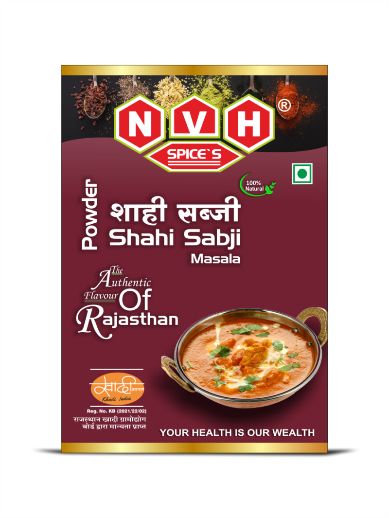 "NVH Spices Sahi Sabji Masala - A flavorful blend to make your vegetable dishes truly authentic."