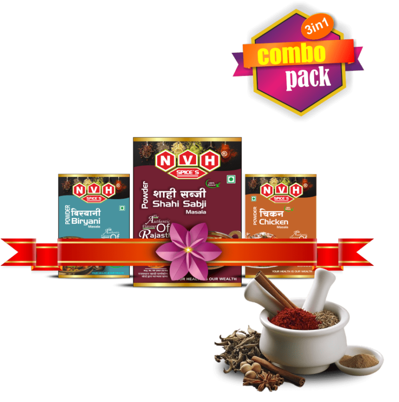 NVH Spices Combo Pack - Biryani, Chicken, Sahi Sabji Masala - Elevate your cooking with this trio of exquisite spice blends