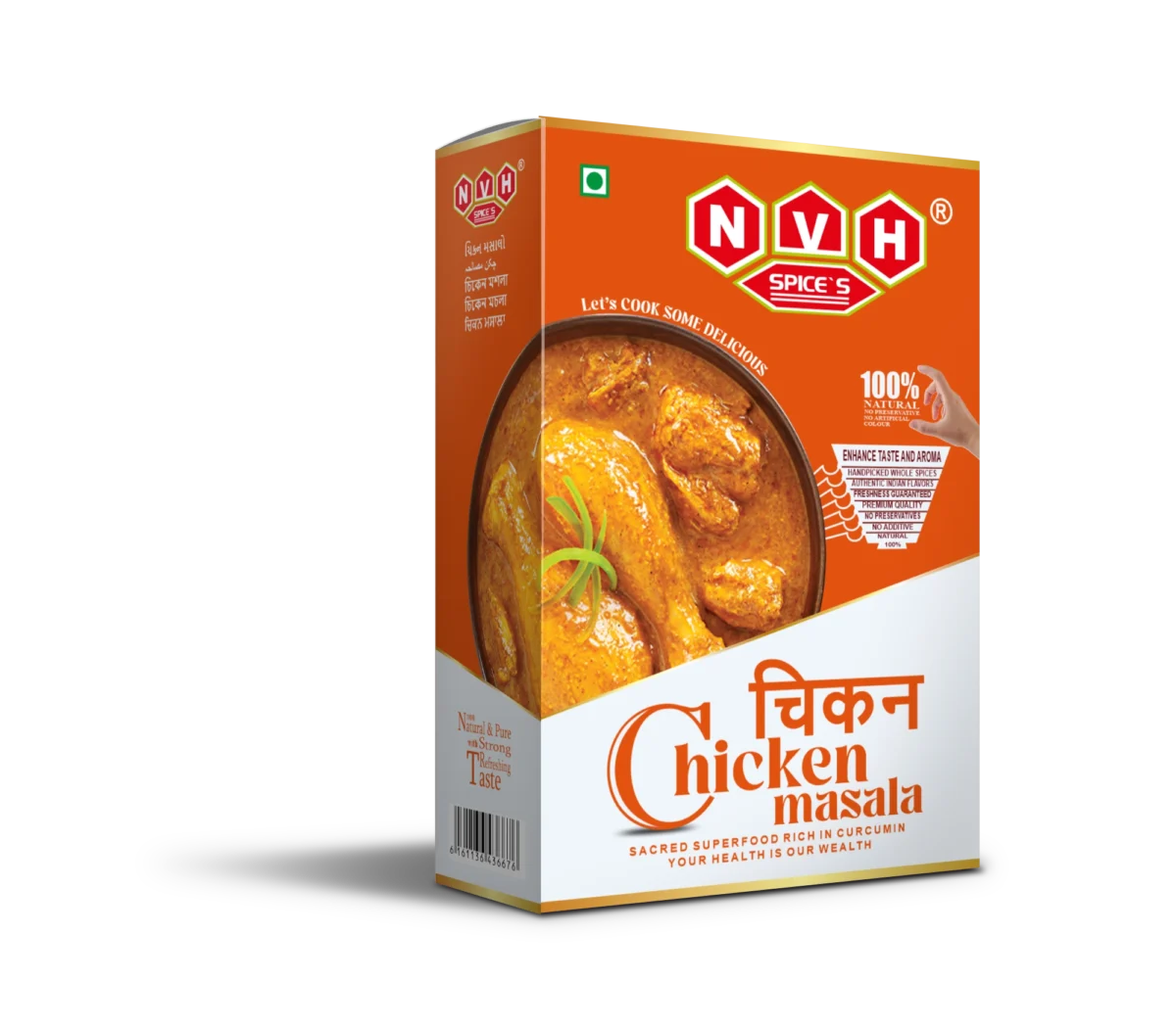 "NVH Spices Chicken Masala - A flavorful blend to make your chicken dishes irresistibly delicious."