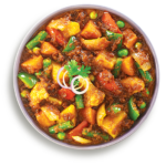 "A delightful bowl of Shahi Sabji Masala, a pure vegetarian vegetable curry brimming with flavor.