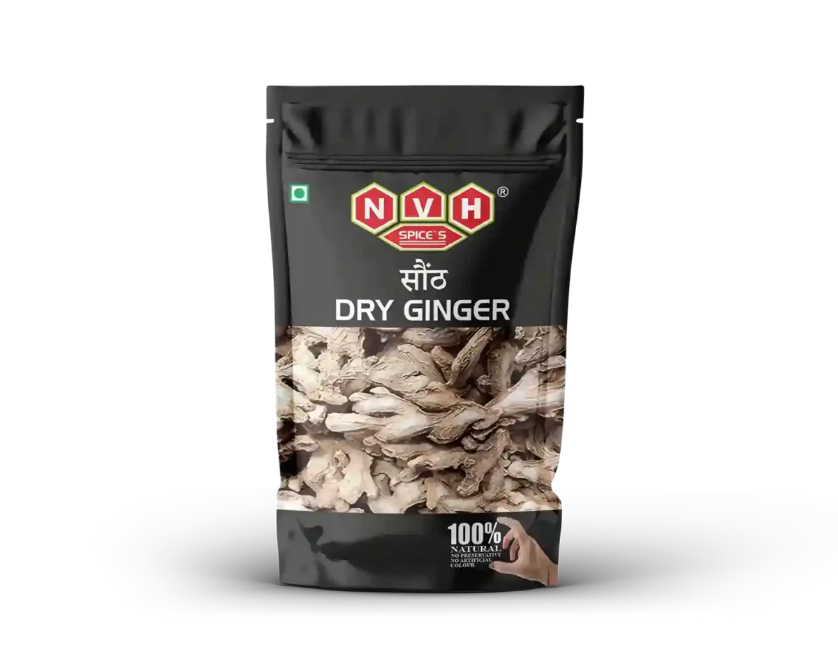 "NvH Dry Ginger, premium-quality dried ginger root, ideal for teas, curries, and health remedies, packed for freshness."